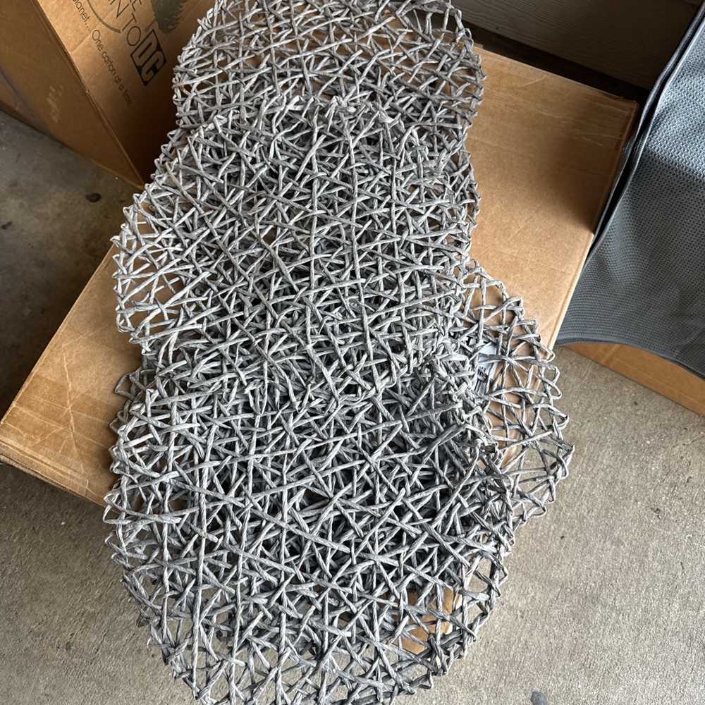Contemporary Gray Woven Sculpture